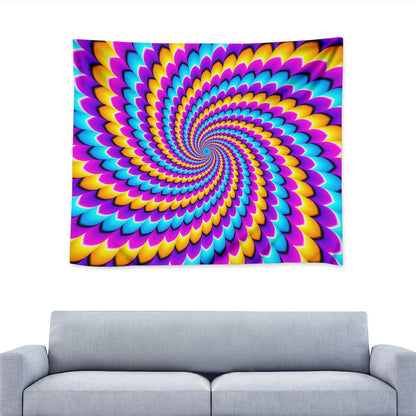 Spiral Colors Moving Optical Illusion Tapestry
