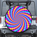 Spiral Colors Moving Optical Illusion Tire Cover