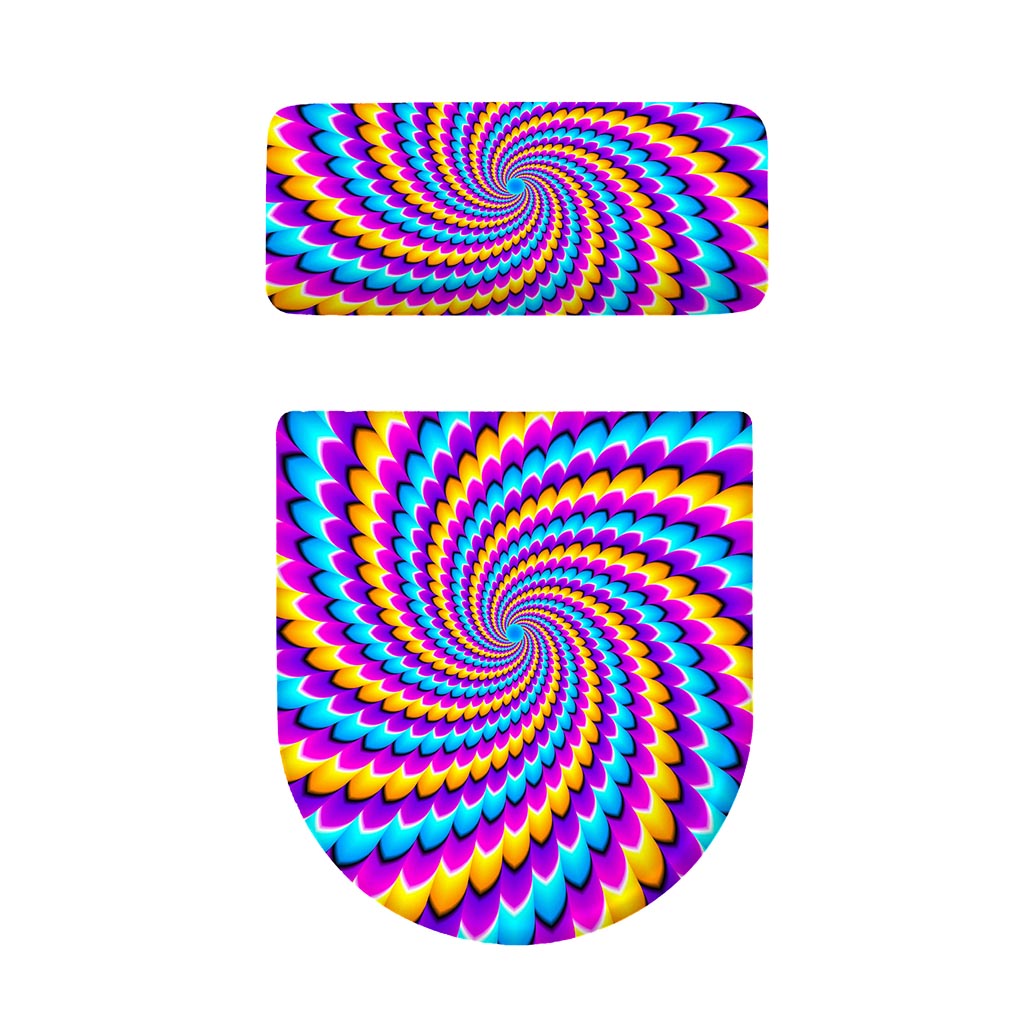 Spiral Colors Moving Optical Illusion Toilet Lid And Tank Cover Set