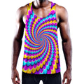 Spiral Colors Moving Optical Illusion Men's Workout Tank Top