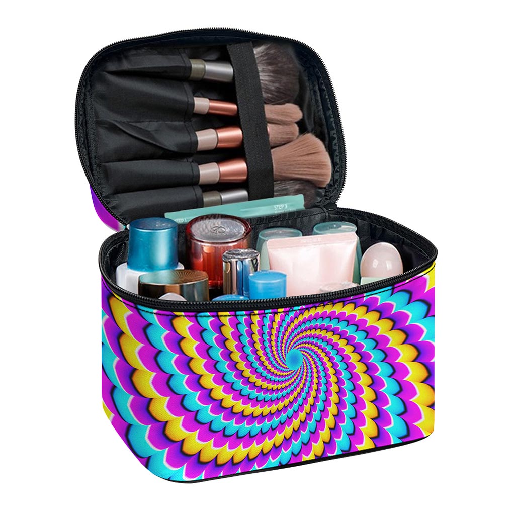 Spiral Colors Moving Optical Illusion Travel Makeup Bag
