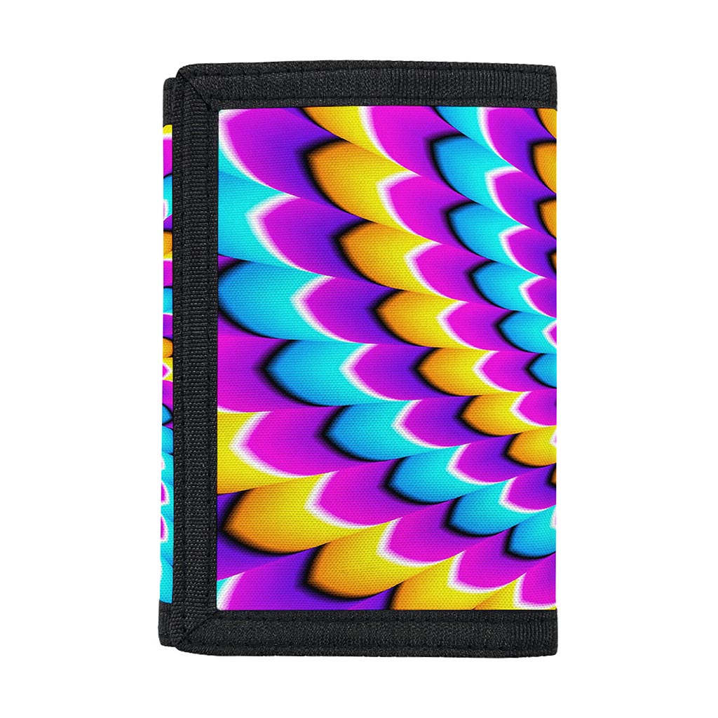 Spiral Colors Moving Optical Illusion Trifold Wallet