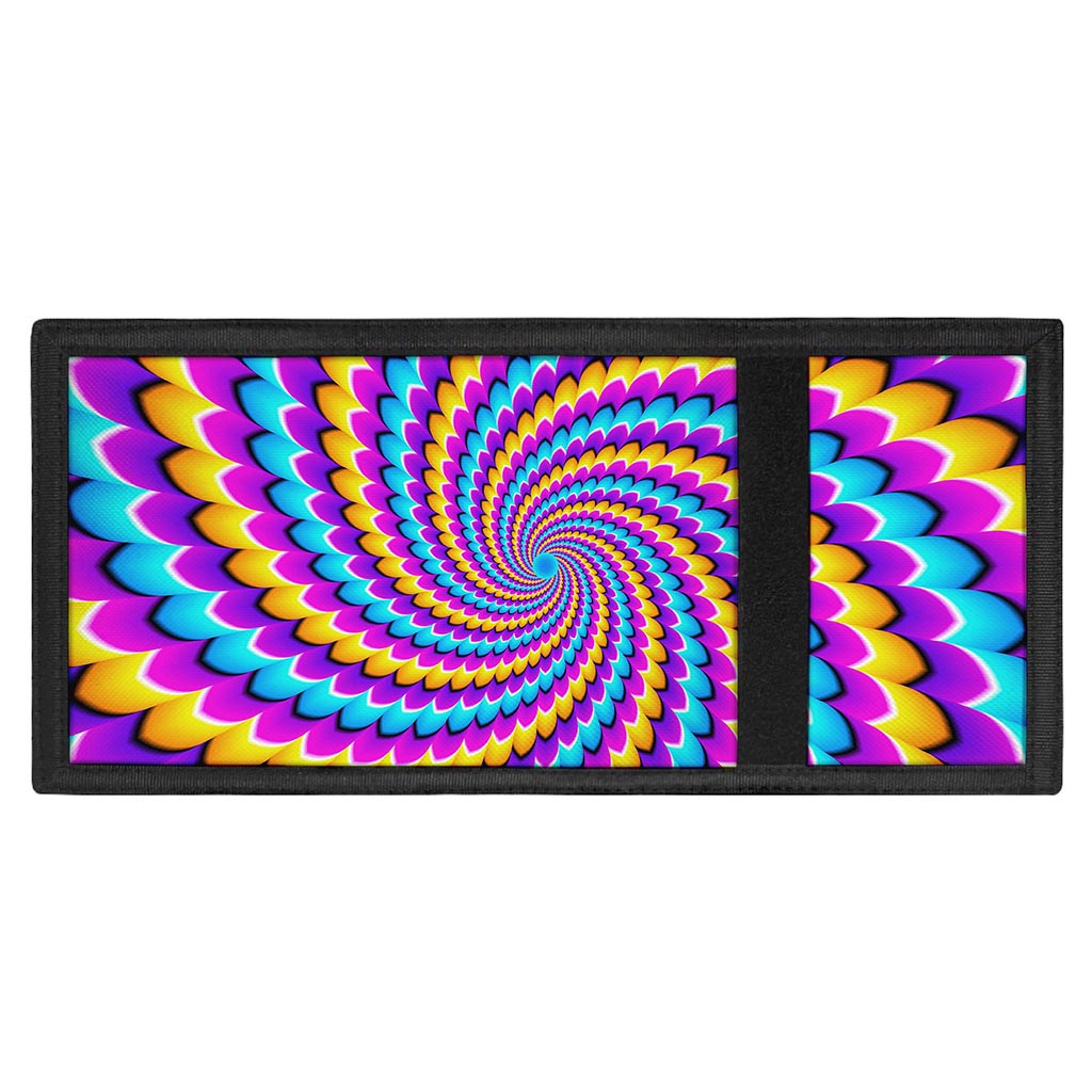 Spiral Colors Moving Optical Illusion Trifold Wallet