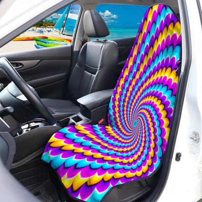 Spiral Colors Moving Optical Illusion Waterproof Car Seat Cover