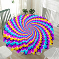 Spiral Colors Moving Optical Illusion Waterproof Round Tablecloth