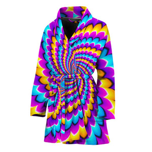 Spiral Colors Moving Optical Illusion Women's Bathrobe