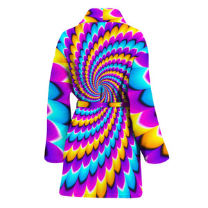 Spiral Colors Moving Optical Illusion Women's Bathrobe