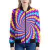 Spiral Colors Moving Optical Illusion Women's Bomber Jacket