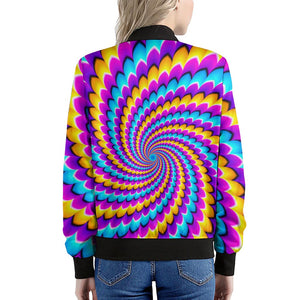 Spiral Colors Moving Optical Illusion Women's Bomber Jacket