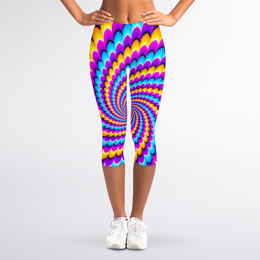 Spiral Colors Moving Optical Illusion Women's Capri Leggings