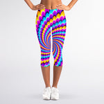 Spiral Colors Moving Optical Illusion Women's Capri Leggings