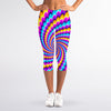 Spiral Colors Moving Optical Illusion Women's Capri Leggings