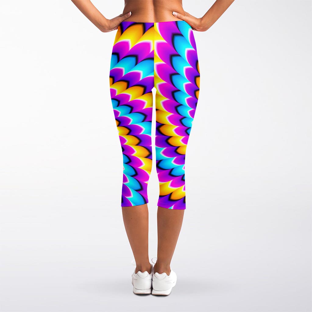 Spiral Colors Moving Optical Illusion Women's Capri Leggings