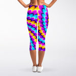 Spiral Colors Moving Optical Illusion Women's Capri Leggings