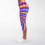 Spiral Colors Moving Optical Illusion Women's Capri Leggings