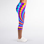 Spiral Colors Moving Optical Illusion Women's Capri Leggings