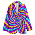 Spiral Colors Moving Optical Illusion Women's Cotton Blazer