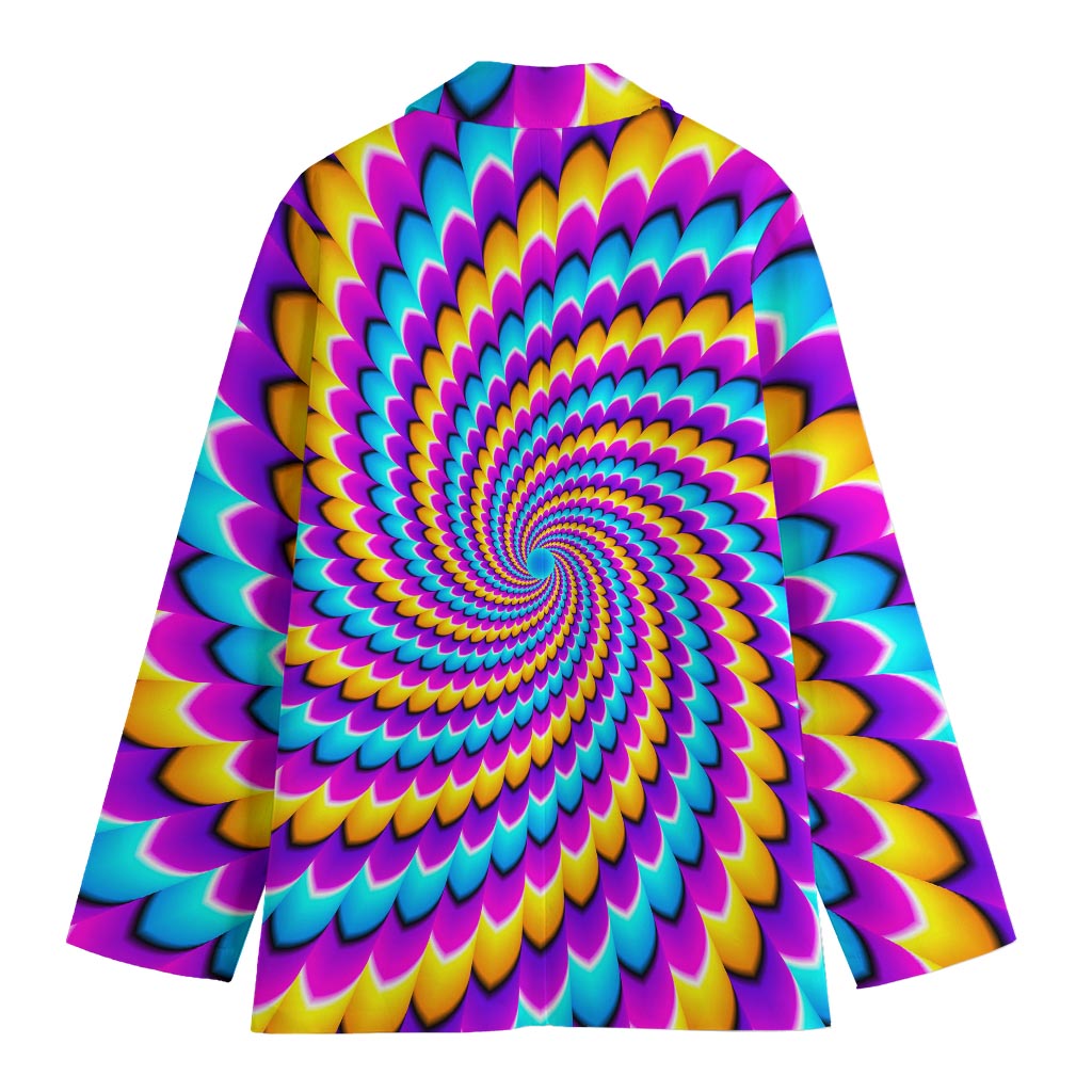 Spiral Colors Moving Optical Illusion Women's Cotton Blazer