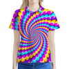 Spiral Colors Moving Optical Illusion Women's Polo Shirt