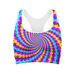 Spiral Colors Moving Optical Illusion Women's Sports Bra