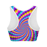 Spiral Colors Moving Optical Illusion Women's Sports Bra