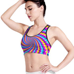 Spiral Colors Moving Optical Illusion Women's Sports Bra