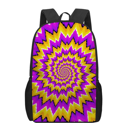 Spiral Expansion Moving Optical Illusion 17 Inch Backpack