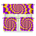 Spiral Expansion Moving Optical Illusion 3 Piece Kitchen Curtains