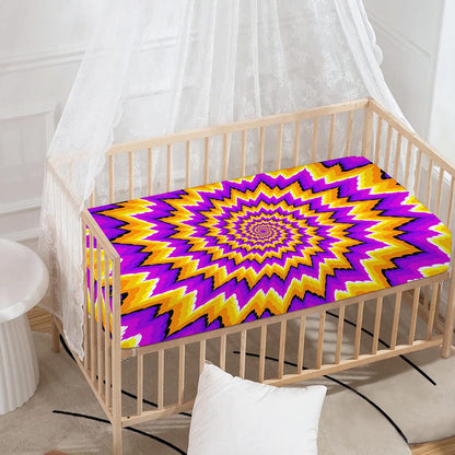 Spiral Expansion Moving Optical Illusion Baby Crib Sheet