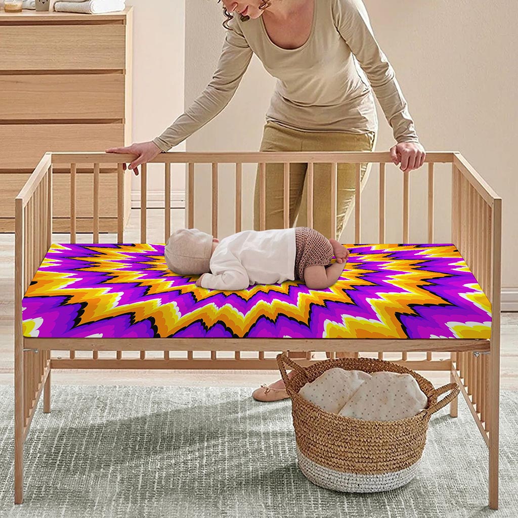 Spiral Expansion Moving Optical Illusion Baby Crib Sheet