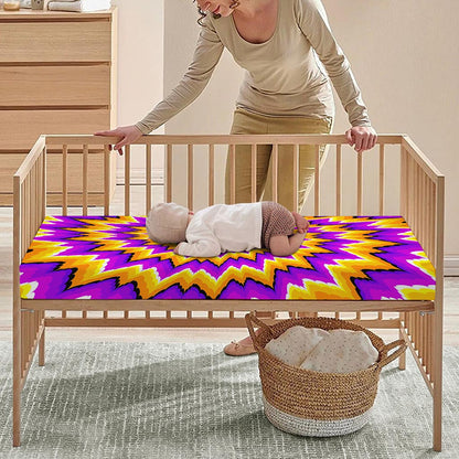 Spiral Expansion Moving Optical Illusion Baby Crib Sheet