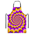 Spiral Expansion Moving Optical Illusion Bib Apron With Pocket