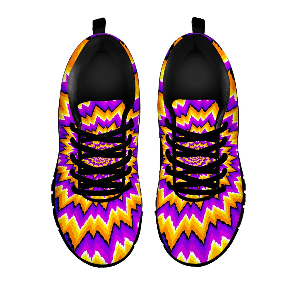 Spiral Expansion Moving Optical Illusion Black Running Shoes