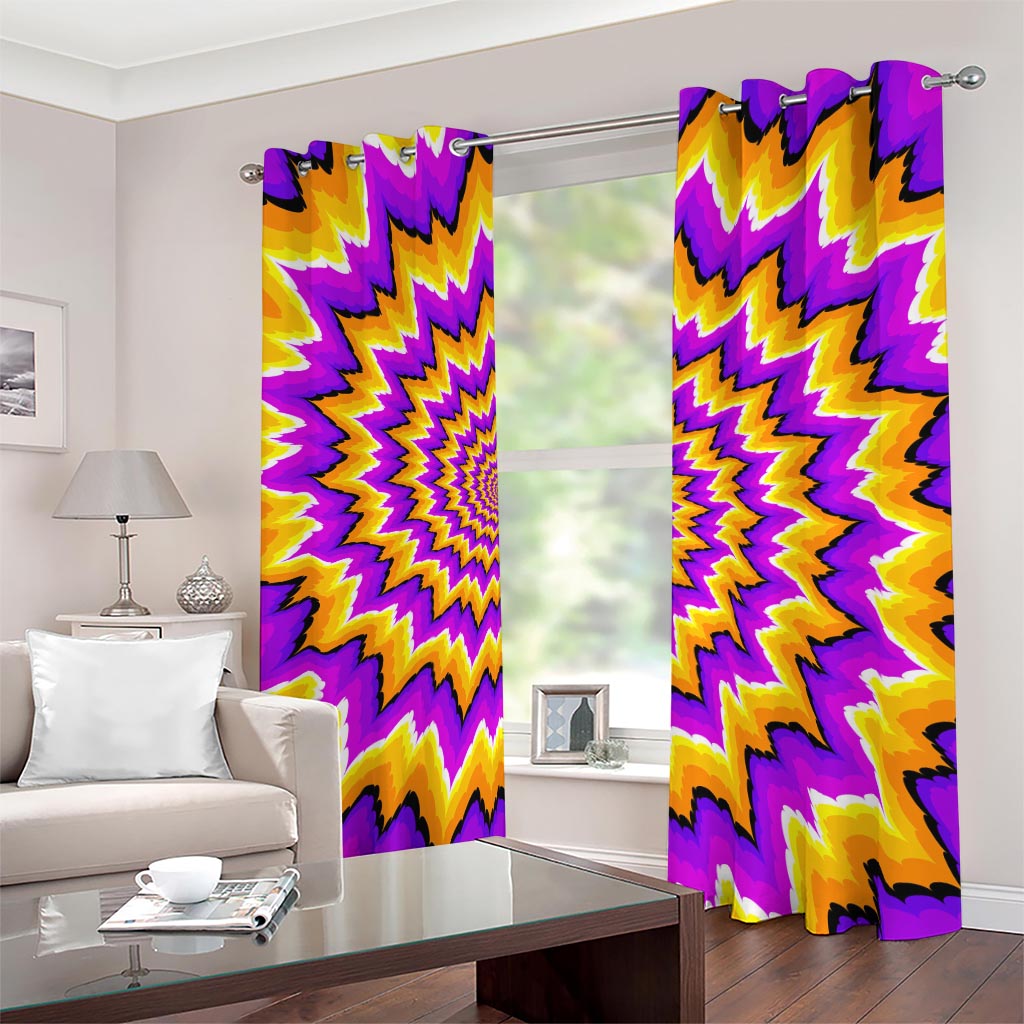 Spiral Expansion Moving Optical Illusion Blackout Grommet Curtains