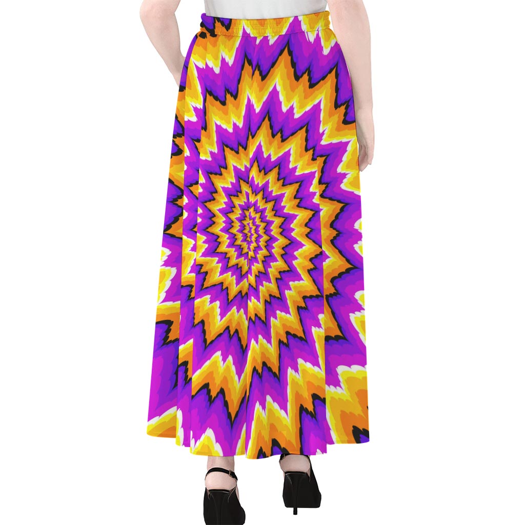 Spiral Expansion Moving Optical Illusion Chiffon Maxi Skirt