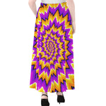 Spiral Expansion Moving Optical Illusion Chiffon Maxi Skirt