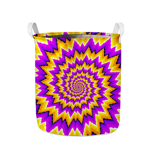 Spiral Expansion Moving Optical Illusion Collapsible Laundry Basket