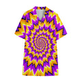 Spiral Expansion Moving Optical Illusion Cotton Hawaiian Shirt