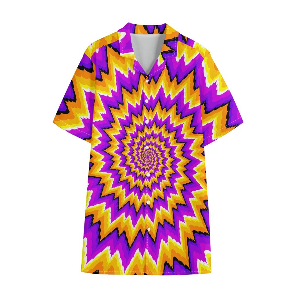 Spiral Expansion Moving Optical Illusion Cotton Hawaiian Shirt