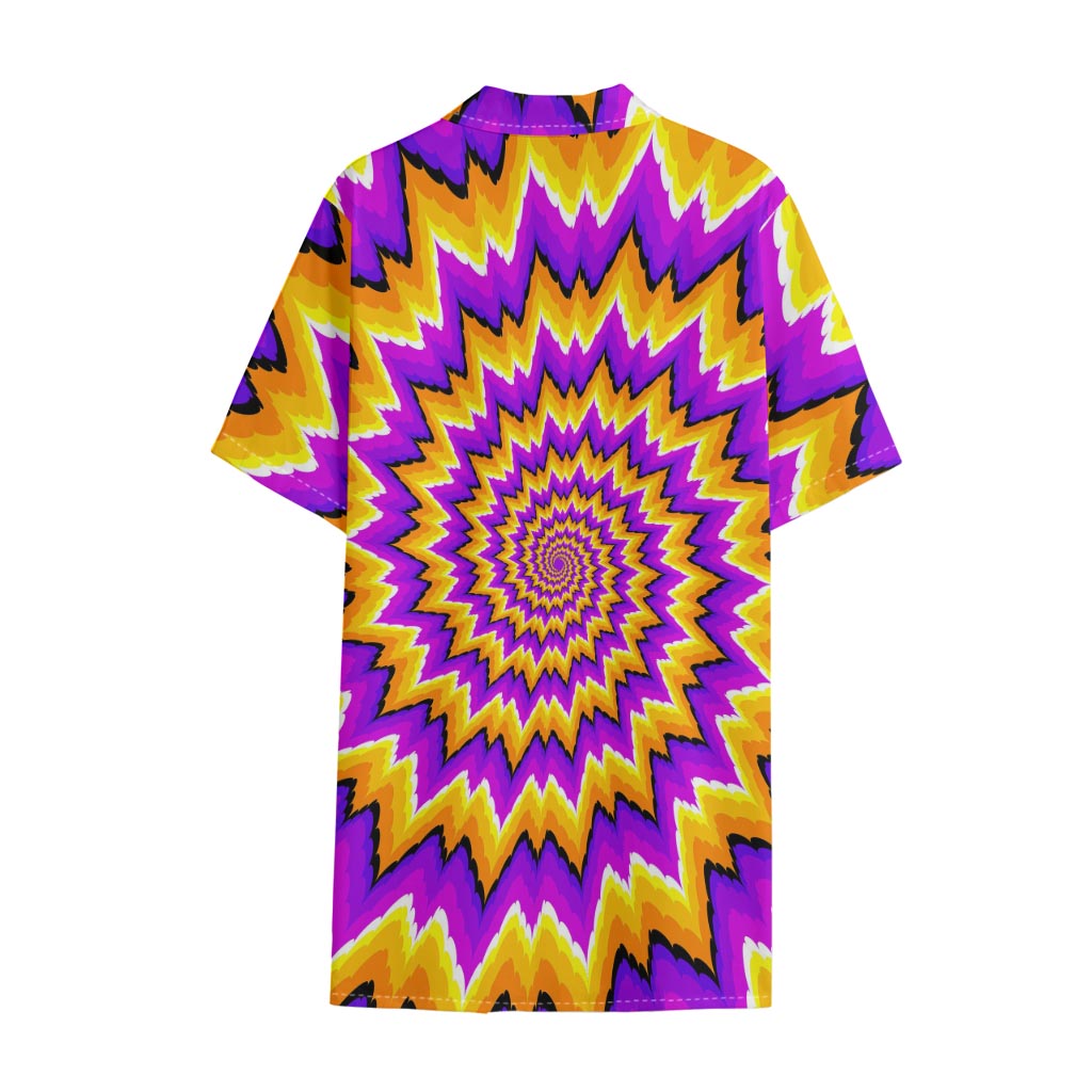 Spiral Expansion Moving Optical Illusion Cotton Hawaiian Shirt