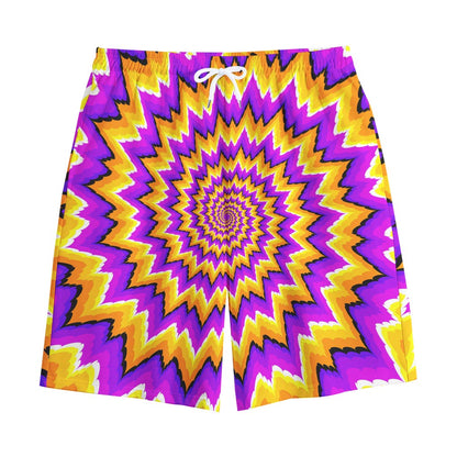 Spiral Expansion Moving Optical Illusion Cotton Shorts