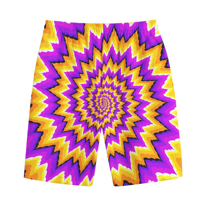 Spiral Expansion Moving Optical Illusion Cotton Shorts
