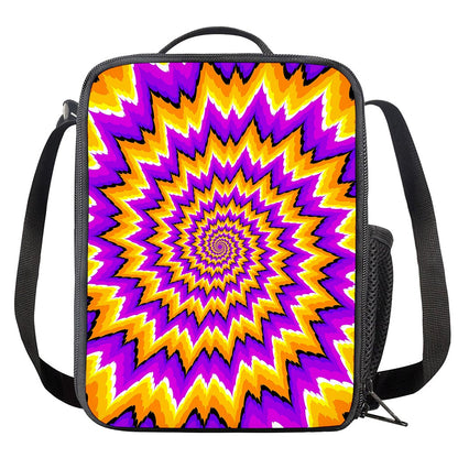 Spiral Expansion Moving Optical Illusion Crossbody Lunch Bag