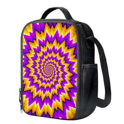 Spiral Expansion Moving Optical Illusion Crossbody Lunch Bag