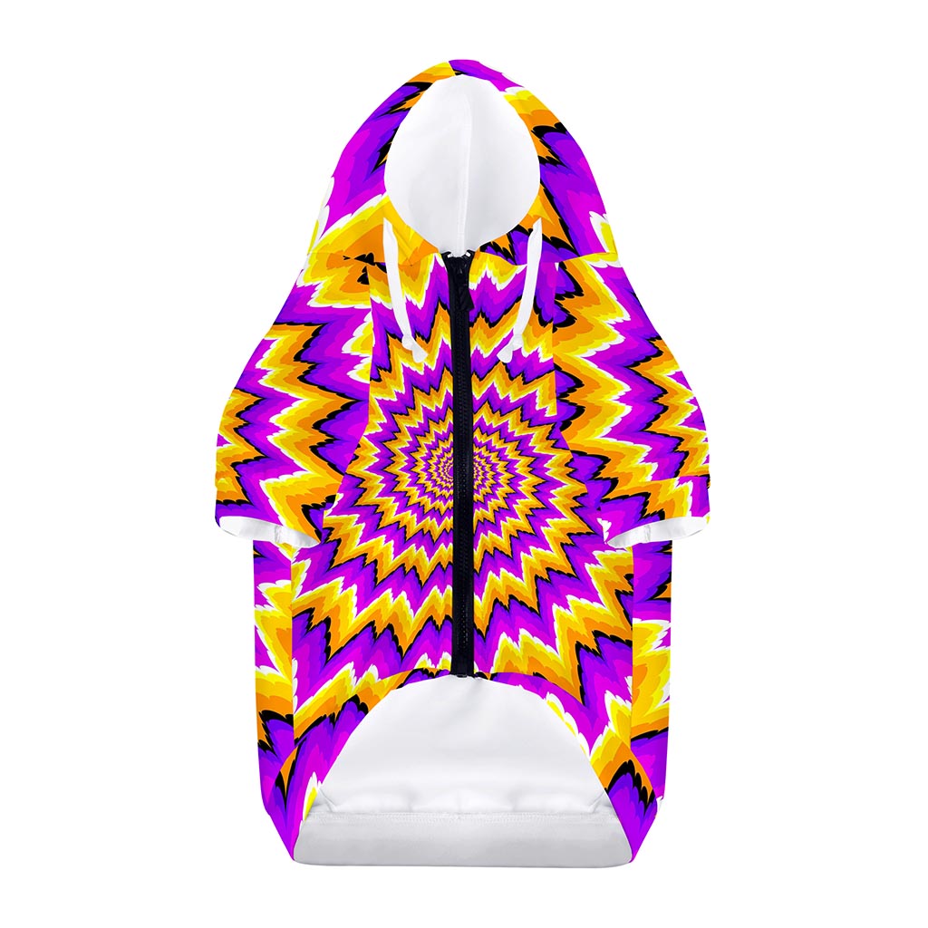 Spiral Expansion Moving Optical Illusion Dog Zip Up Hoodie