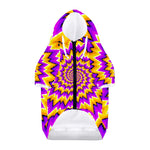 Spiral Expansion Moving Optical Illusion Dog Zip Up Hoodie