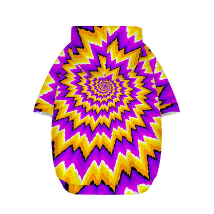 Spiral Expansion Moving Optical Illusion Dog Zip Up Hoodie