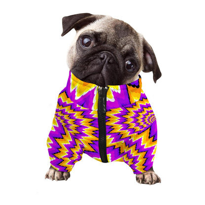 Spiral Expansion Moving Optical Illusion Dog Zip Up Jacket