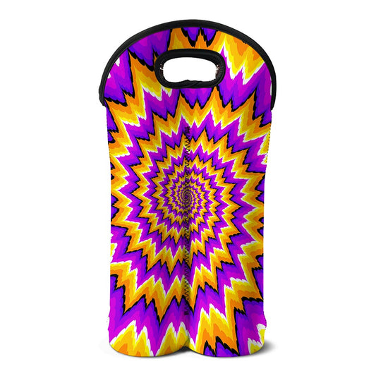 Spiral Expansion Moving Optical Illusion Double Neoprene Wine Tote