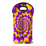 Spiral Expansion Moving Optical Illusion Double Neoprene Wine Tote